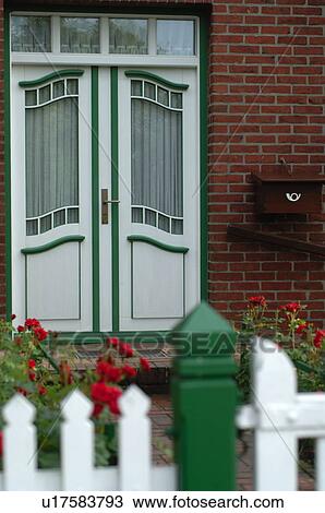 Stock Image - Entrance to residential house. Fotosearch