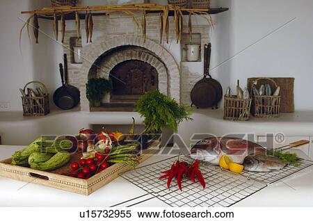 Fish and vegetable in kitchen View Large Photo Image Stock Photography - Fish and vegetable in kitchen. Fotosearch