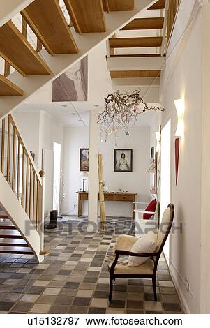 Floor with staircase and chair View Large Photo Image Stock Photo - Floor with staircase and chair. Fotosearch