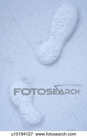 Footprints in snow View Large Photo Image Stock Photo - Footprints in snow. Fotosearch
