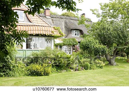 Garden of a country house View Large Photo Image Stock Photo - Garden of a country house. Fotosearch