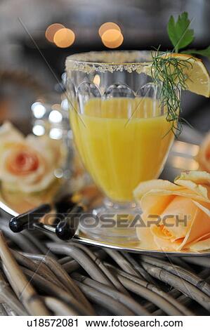 Glass of orange juice View Large Photo Image Stock Image - Glass of orange juice. Fotosearch