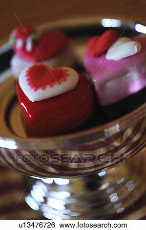 Stock Photograph - Heart-shaped confectionary. Fotosearch