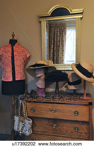 Ladieswear at dresser with mirror View Large Photo Image Stock Image - Ladieswear at dresser with mirror. Fotosearch
