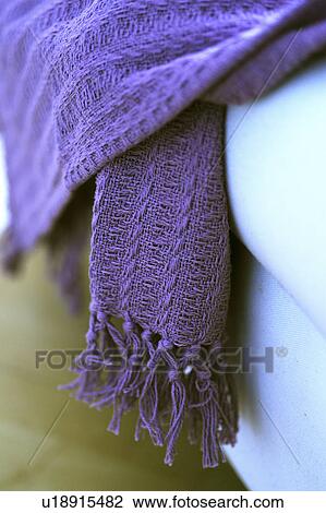 Stock Image - Lilac woolen scarf. Fotosearch