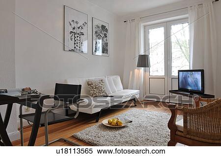 Stock Photography - Living room with flat screen TV. Fotosearch