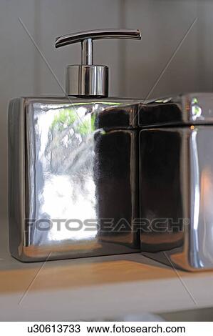 Metal soap dispenser View Large Photo Image Stock Image - Metal soap dispenser. Fotosearch