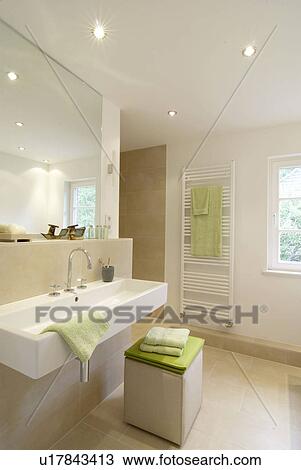 Modern bathroom with large sink View Large Photo Image Stock Image - Modern bathroom with large sink. Fotosearch