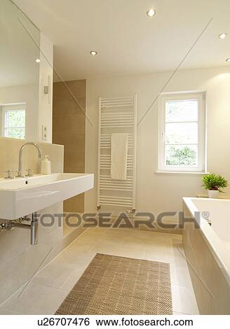 Modern bathroom with large sink View Large Photo Image Stock Photograph - Modern bathroom with large sink. Fotosearch