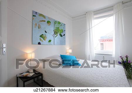 Modern bright bedroom View Large Photo Image Picture - Modern bright bedroom. Fotosearch