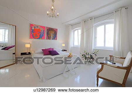 Modern bright bedroom View Large Photo Image Stock Photo - Modern bright bedroom. Fotosearch