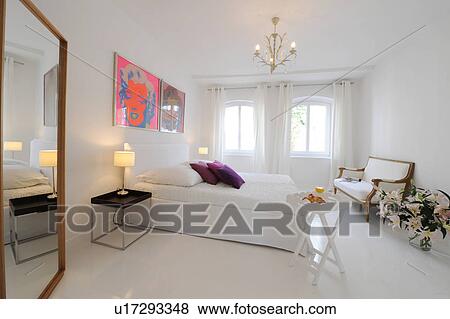 Modern bright bedroom View Large Photo Image Stock Photo - Modern bright bedroom. Fotosearch