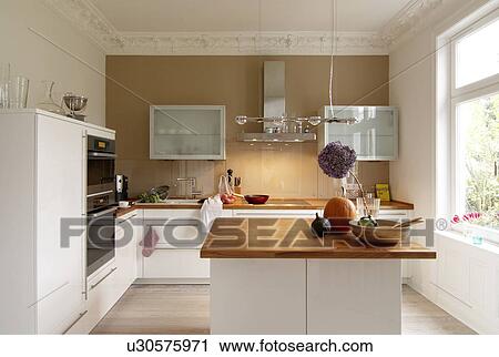 Stock Image - Modern bright kitchen. Fotosearch