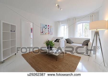 Modern bright living room View Large Photo Image Stock Photo - Modern bright living room. Fotosearch