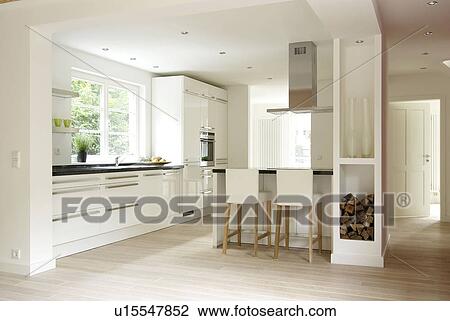 Modern bright open plan kitchen View Large Photo Image Stock Image - Modern bright open plan kitchen. Fotosearch