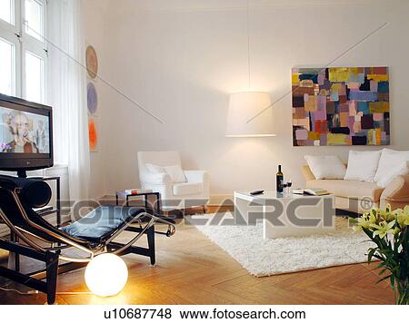 Modern living room View Large Photo Image Stock Photo - Modern living room. Fotosearch