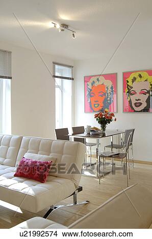 Modern living room with dining area View Large Photo Image Picture - Modern living room with dining area. Fotosearch