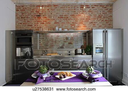 Modern open plan kitchen View Large Photo Image Stock Image - Modern open plan kitchen. Fotosearch