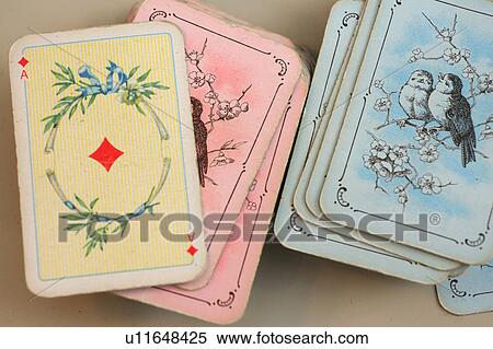 Stock Photography - Old-fashioned playing cards. Fotosearch