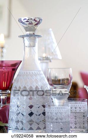 Ornate carafe and glasses View Large Photo Image Stock Photo - Ornate carafe and glasses. Fotosearch