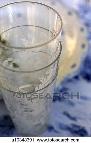 Stock Image - Ornate drinking glasses. Fotosearch