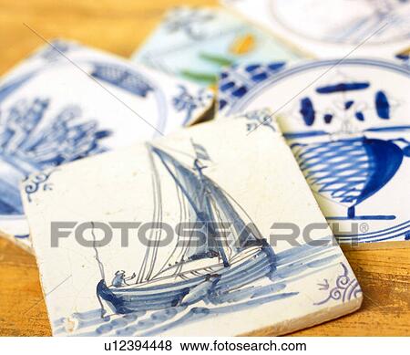Stock Photo - Painted tiles. Fotosearch