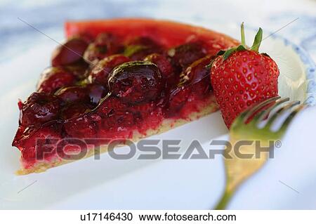 Piece of strawberry cake View Large Photo Image Stock Image - Piece of strawberry cake. Fotosearch