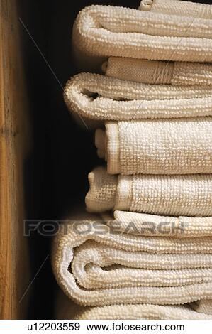 Stock Photo - Piled up towels. Fotosearch