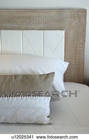 Pillows on bed View Large Photo Image Stock Image - Pillows on bed. Fotosearch