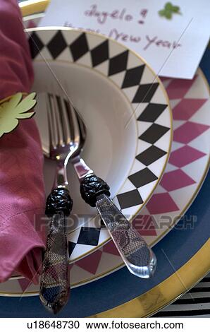 Place setting and New Years Eve note View Large Photo Image Stock Image - Place setting and New Years Eve note. Fotosearch