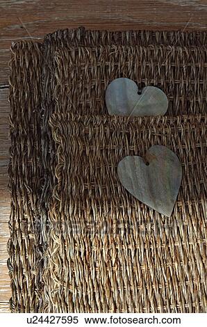 Place settings with decorative hearts View Large Photo Image Stock Photography - Place settings with decorative hearts. Fotosearch