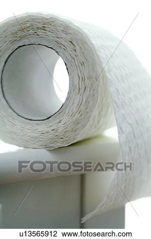 Stock Image - Roll of toilet paper. Fotosearch