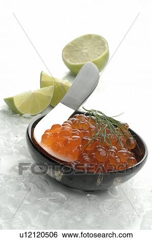 Salmon caviar in bowl View Large Photo Image Stock Photograph - Salmon caviar in bowl. Fotosearch