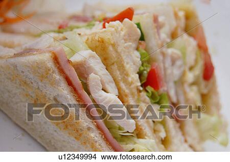 Sandwich with chicken and salad View Large Photo Image Picture - Sandwich with chicken and salad. Fotosearch