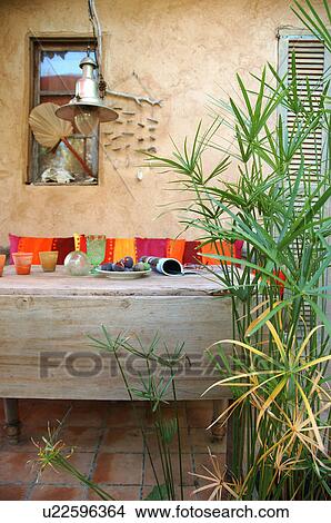 Sitting area outdoors View Large Photo Image Picture - Sitting area outdoors. Fotosearch