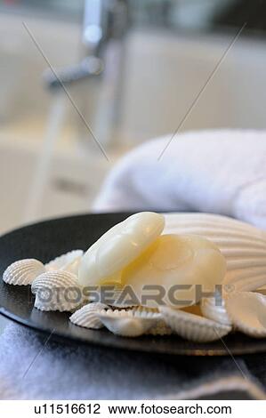 Stock Image - Soap and decorative seashell. Fotosearch