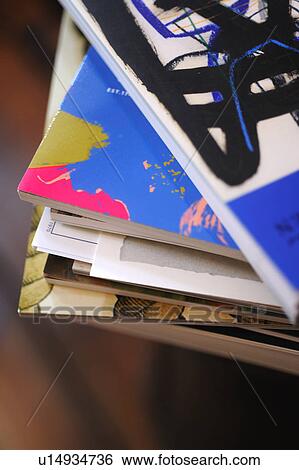 Stock Photograph - Stack of art books. Fotosearch