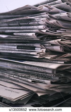 Stack of newspapers View Large Photo Image Stock Image - Stack of newspapers. Fotosearch
