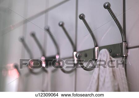 Picture - Stainless steel clothes hooks. Fotosearch