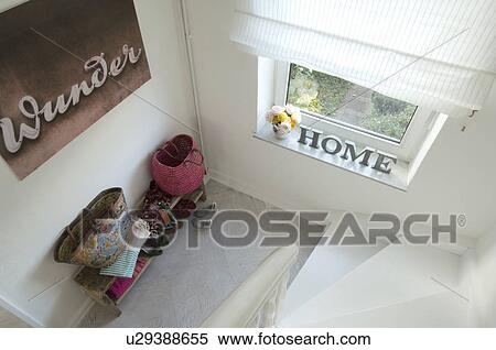 Staircase and shoe rack View Large Photo Image Stock Photography - Staircase and shoe rack. Fotosearch