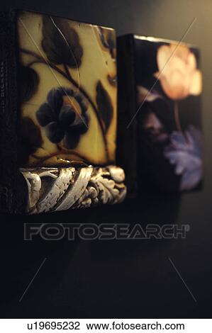 Stock Image - Two ornate tiles. Fotosearch