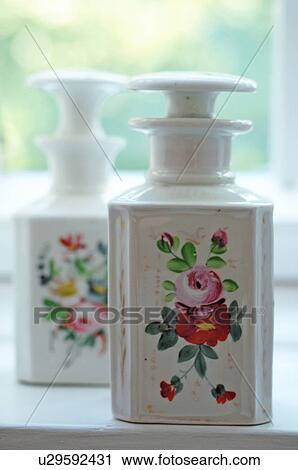 Two receptacles with floral pattern View Large Photo Image Stock Image - Two receptacles with floral pattern. Fotosearch