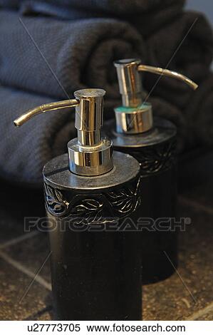 Two soap dispensers View Large Photo Image Stock Photography - Two soap dispensers. Fotosearch