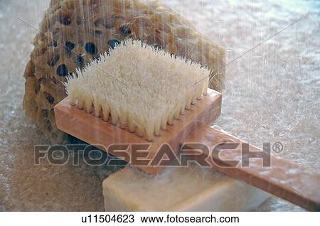 Water splashing on bath brush, sponge and soap View Large Photo Image Stock Image - Water splashing on bath brush, sponge and soap. Fotosearch