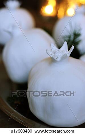 Stock Image - White Christmas decoration. Fotosearch