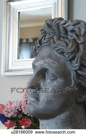 Womans bust in front of mirror View Large Photo Image Stock Photo - Womans bust in front of mirror. Fotosearch