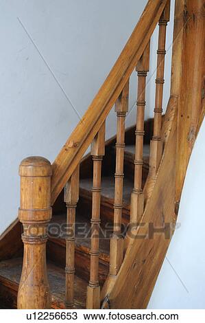 Stock Image - Wooden stairs. Fotosearch