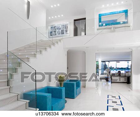 Picture - Beautiful staircase in luxury villa. Fotosearch
