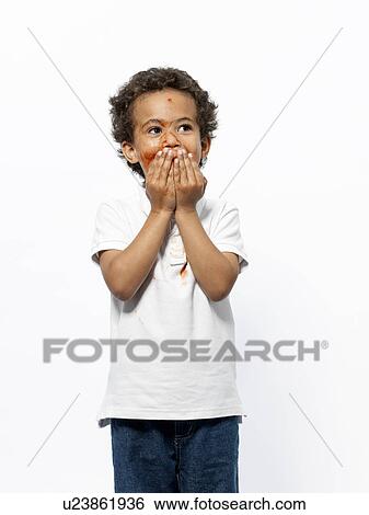 Boy covered in jam View Large Photo Image Stock Photograph - Boy covered in jam. Fotosearch