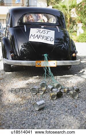 Car "Just Married" View Large Photo Image Stock Image - Car "Just Married". Fotosearch
